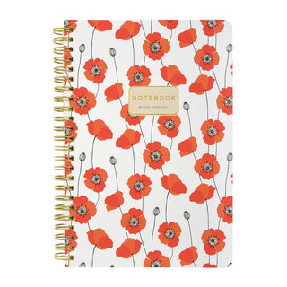 Red Poppies Medium Sized Spiral Notebook