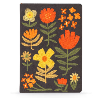 Chunky Flowers Embroidered Journal Notebook