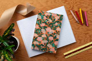 Orange Floral Layflat Journal Notebook