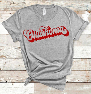 Oklahoma Groovy Unisex T-shirt | Heather Grey