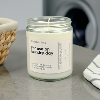 For Use on Laundry Day Soy Wax Candle