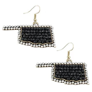 Crystal Oklahoma Earrings – Black